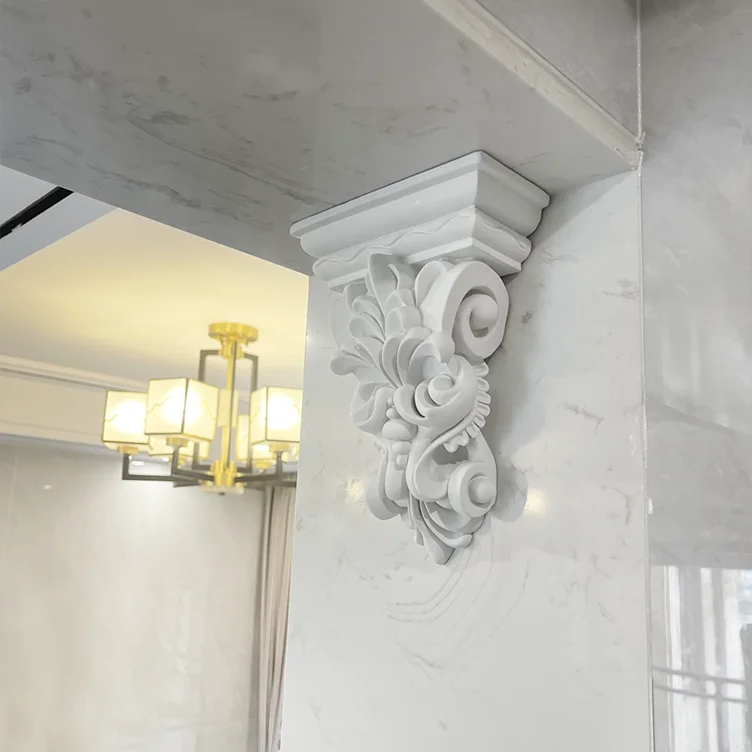 Elegante PU Zierkonsole – Geschwungenes Deko-Wandelement im französischen Stil