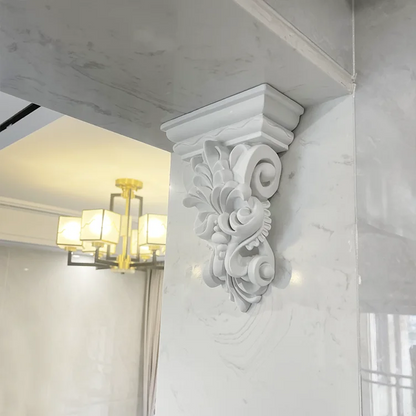 Elegante PU Zierkonsole – Geschwungenes Deko-Wandelement im französischen Stil