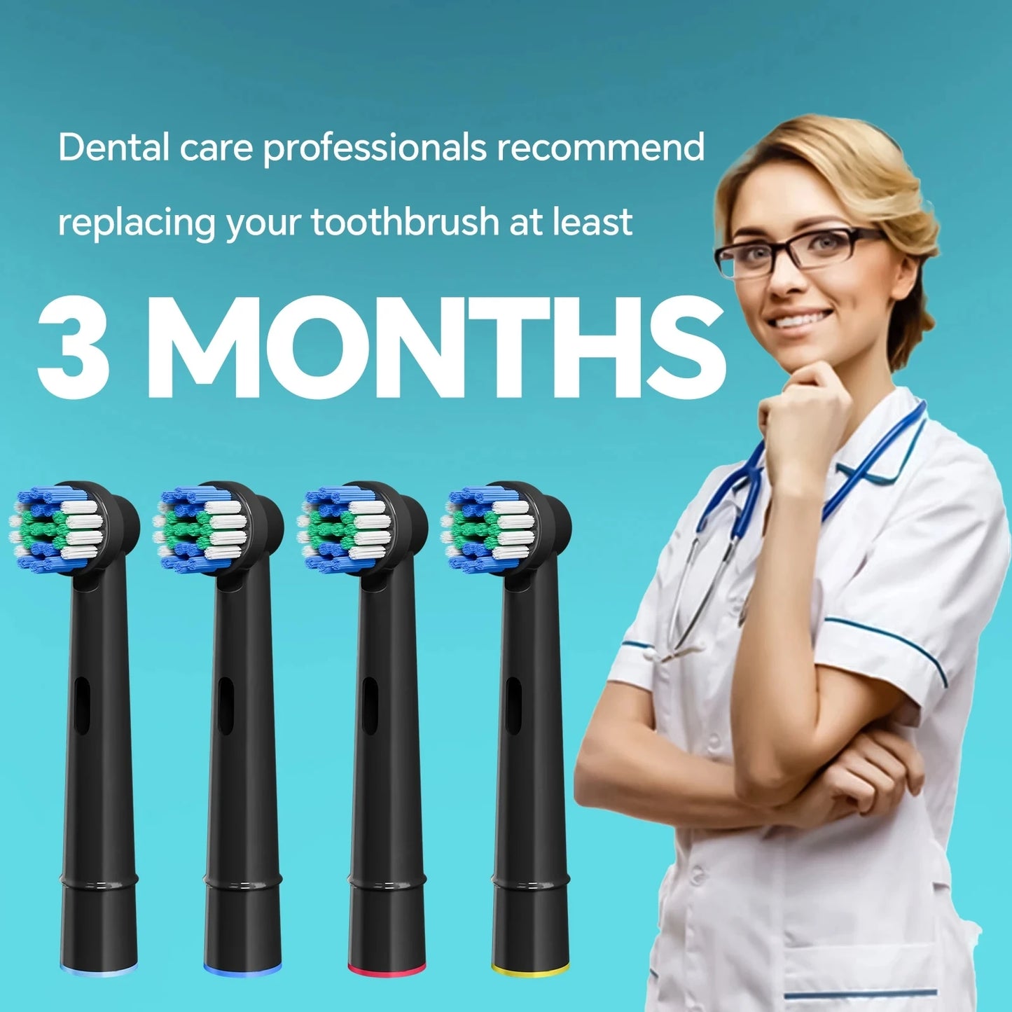 Ersatzbürstenköpfe für Oral-B Braun Professional, passend für Modelle 1000-8000