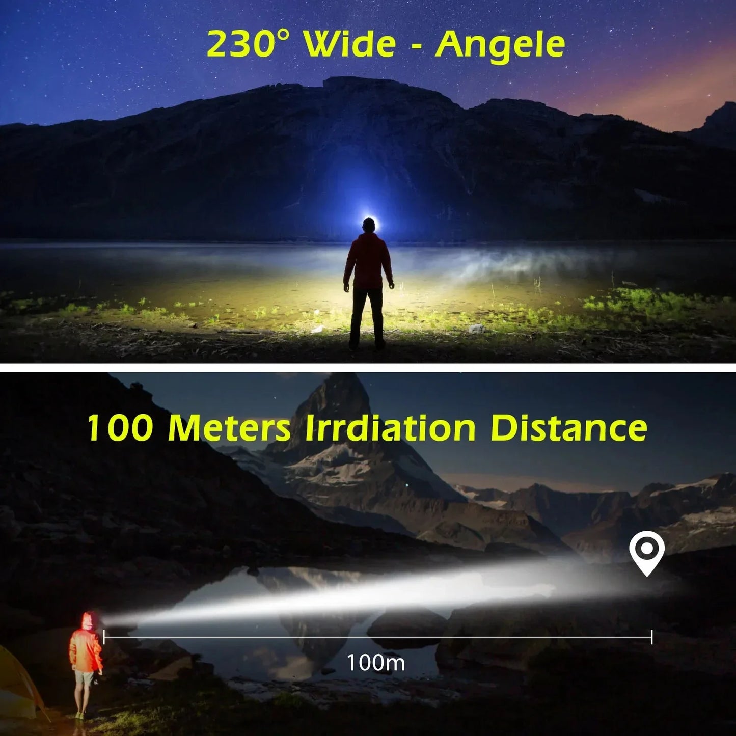 USB wiederaufladbare LED Stirnlampe – COB Arbeitslicht, wasserdicht, Sensorlicht, ideal für Angeln, Camping & Outdoor