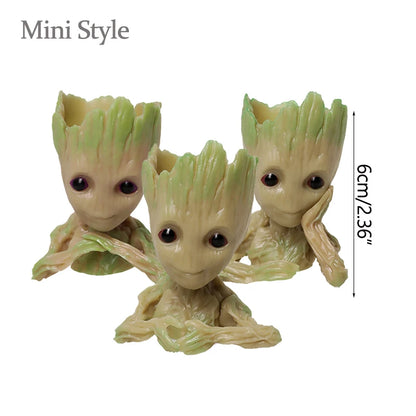 Miniatur Dekofigur 5 cm, Cartoon Baum-Männchen Desktop Ornament, Handgefertigte Büro- und Wohnraumdekoration