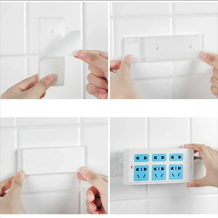 Selbstklebender Kabel-Organizer für Steckdosenleisten, Wandhalterung, Desktop-Halter, abnehmbar