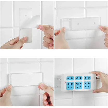 Selbstklebender Kabel-Organizer für Steckdosenleisten, Wandhalterung, Desktop-Halter, abnehmbar