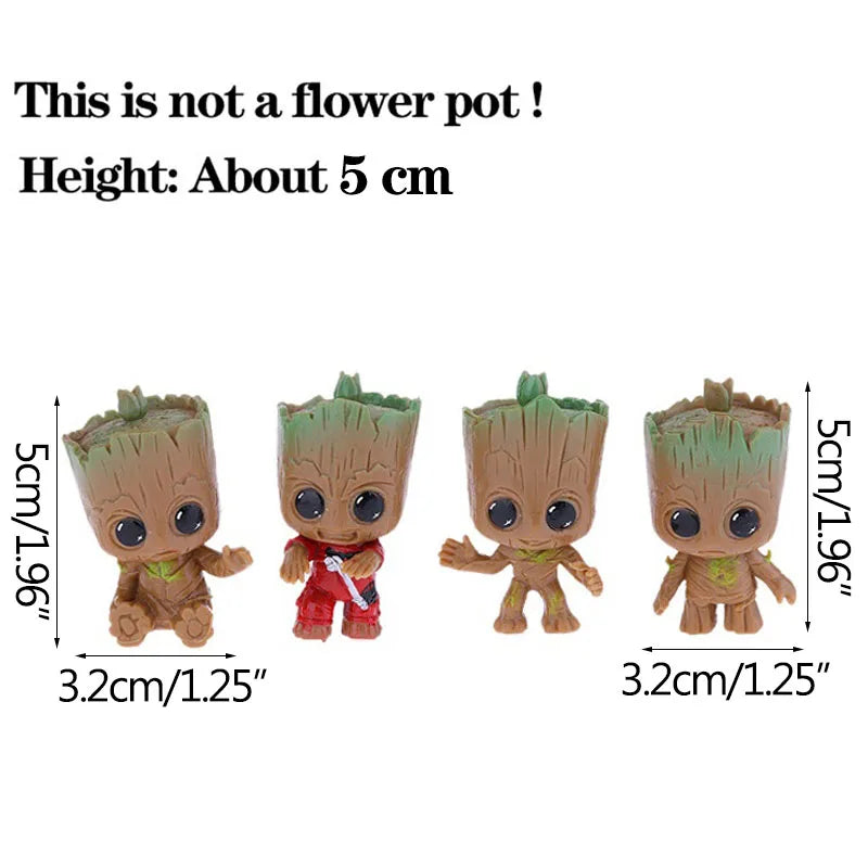 Miniatur Dekofigur 5 cm, Cartoon Baum-Männchen Desktop Ornament, Handgefertigte Büro- und Wohnraumdekoration