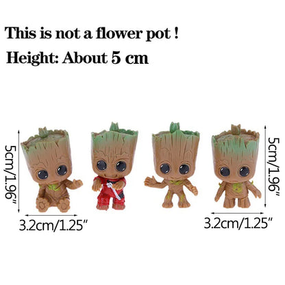 Miniatur Dekofigur 5 cm, Cartoon Baum-Männchen Desktop Ornament, Handgefertigte Büro- und Wohnraumdekoration