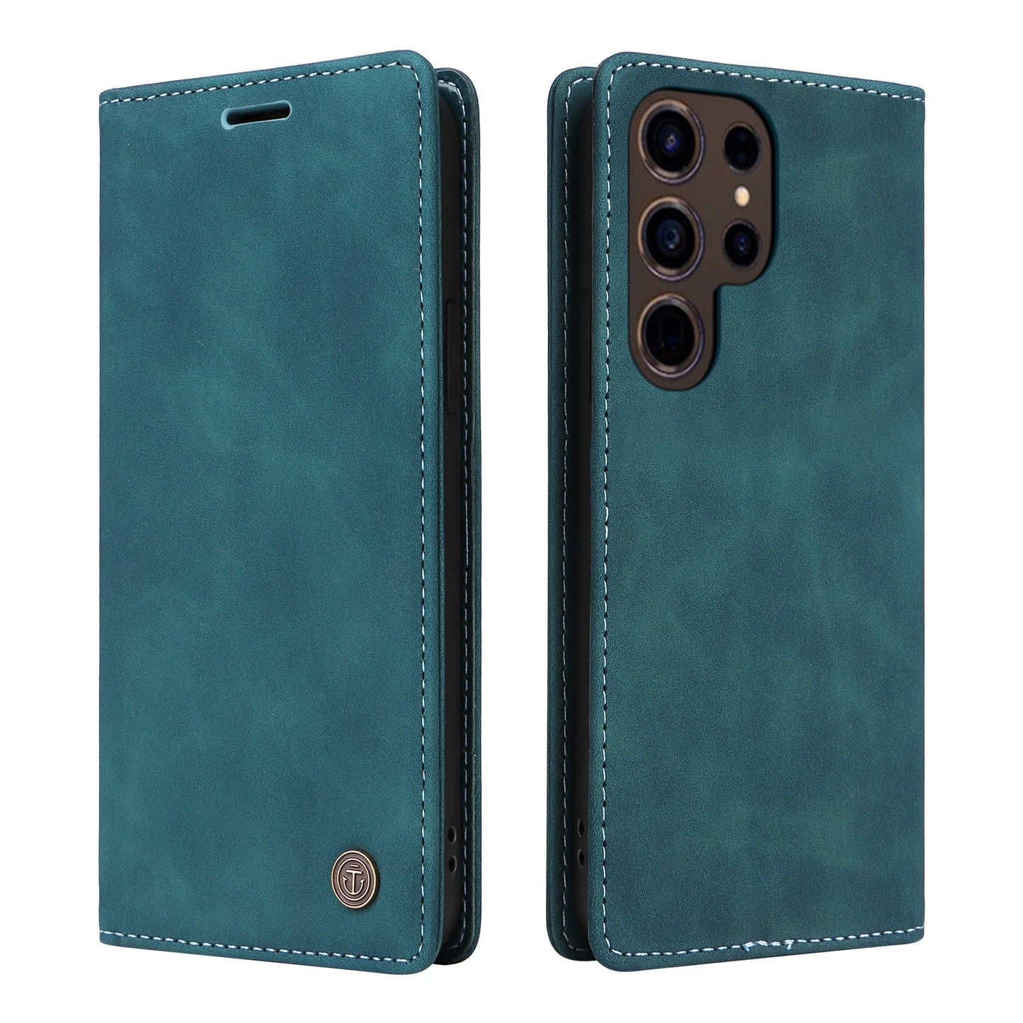 Ultradünne Leder-Handyhülle mit Flip-Design – Kompatibel mit Samsung Galaxy S25, S24, S23, S22 Ultra, S21, S20+, S10, Note 20 5G