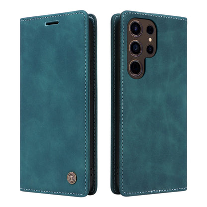 Ultradünne Leder-Handyhülle mit Flip-Design – Kompatibel mit Samsung Galaxy S25, S24, S23, S22 Ultra, S21, S20+, S10, Note 20 5G