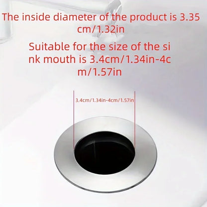 Universal Waschbecken-Abflussstöpsel mit Pop-up & Haarfänger – Chrom/Metall Filter, leicht zu drücken