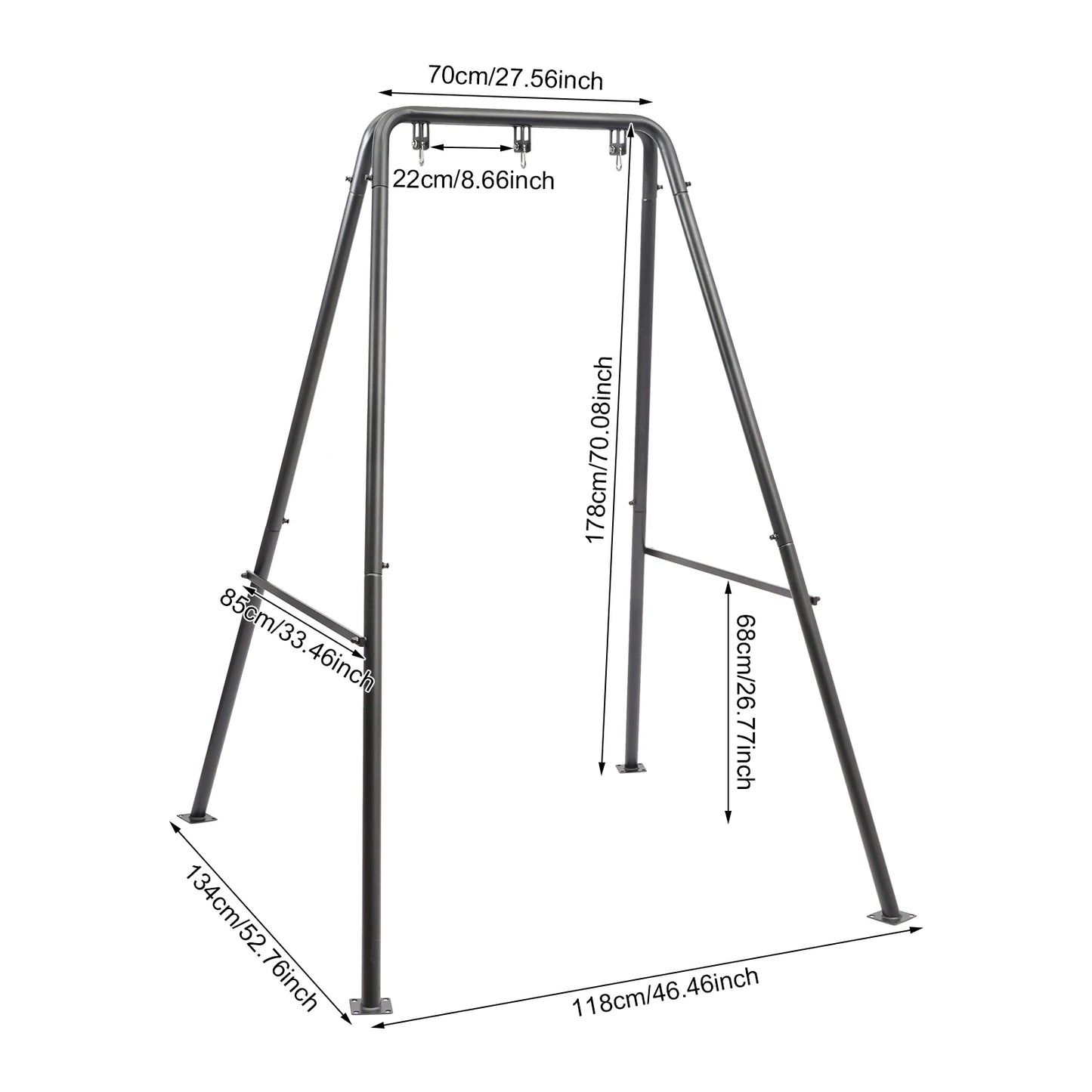 Hängesessel Gestell aus Metall – A-Frame Ständer mit 3 Aufhängepunkten für Indoor & Outdoor