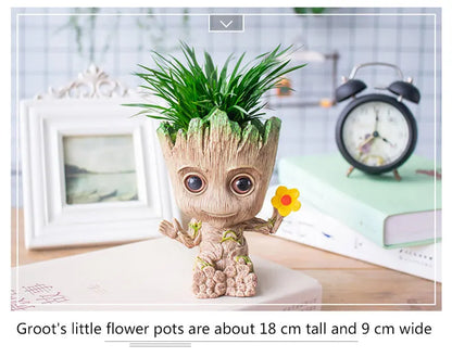 Miniatur Dekofigur 5 cm, Cartoon Baum-Männchen Desktop Ornament, Handgefertigte Büro- und Wohnraumdekoration