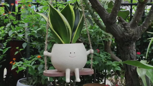 Lustiger Hänge-Blumentopf aus Resin – Origineller Pflanzenhalter für Zuhause, Terrasse & Büro