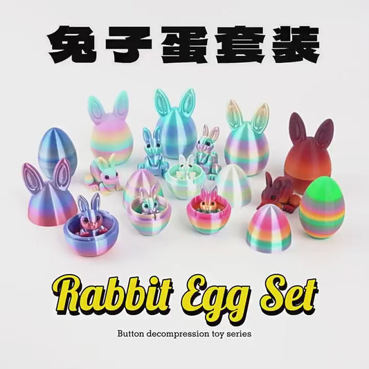 3D Osterhase Eier Ornament – Gedruckte Tierfigur für Tisch-, Büro- und Osterdekoration