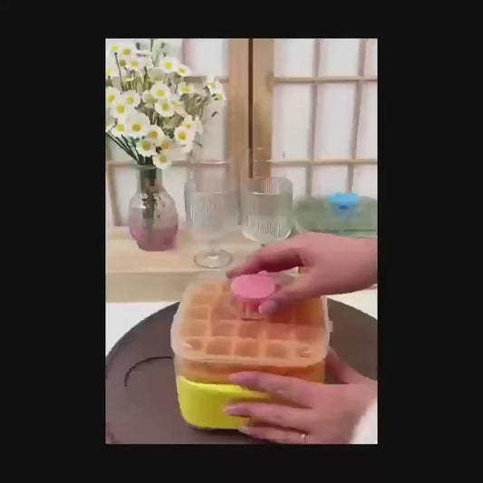 Eiswürfelform Handpressen 50-Fach – Doppellagiges Design, Kein Strom, Küchenutensil für Kühlschränke